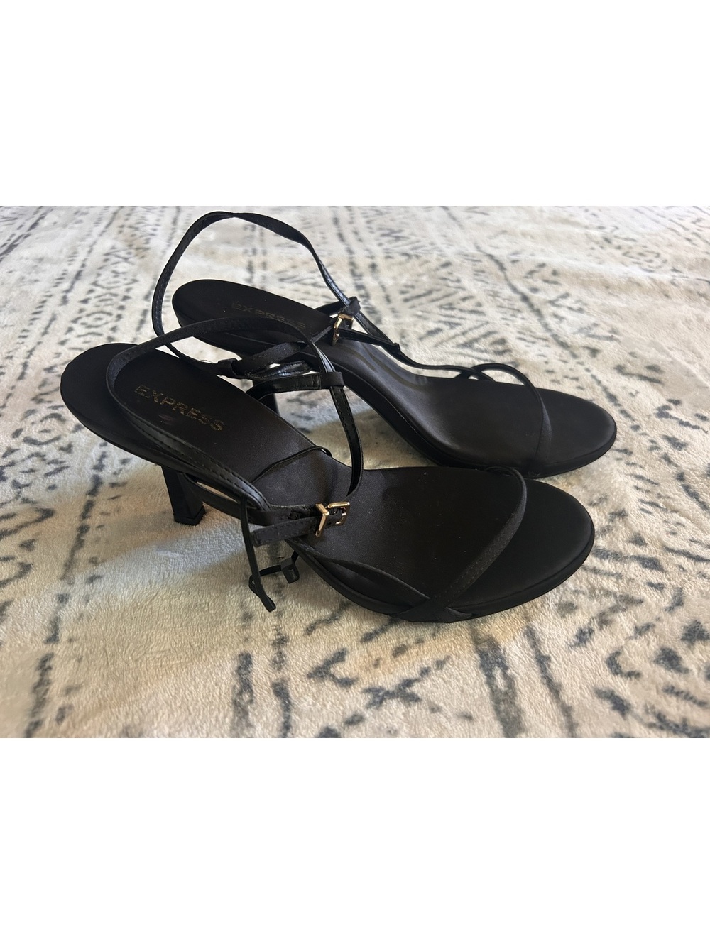 Express Black Strappy Heeled Sandals